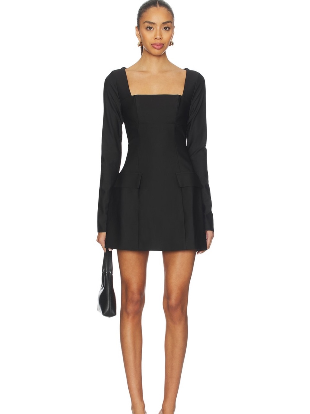 MORE TO COME FENNA MINI DRESS IN BLACK